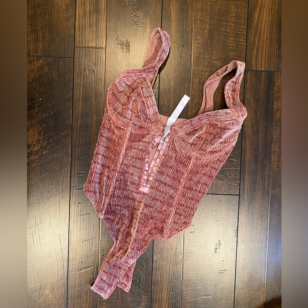 Urban Outfitters “Out From Under” pink satin body suit with cups